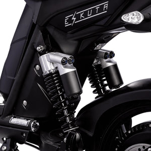 Rear suspension linkage on the Eskuta SX-250 Series 4 electric bike