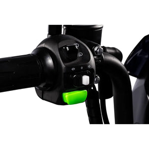 Close-up of the Eskuta SX-250 Series 4 electric bike handlebar controls, showing switches and buttons.
