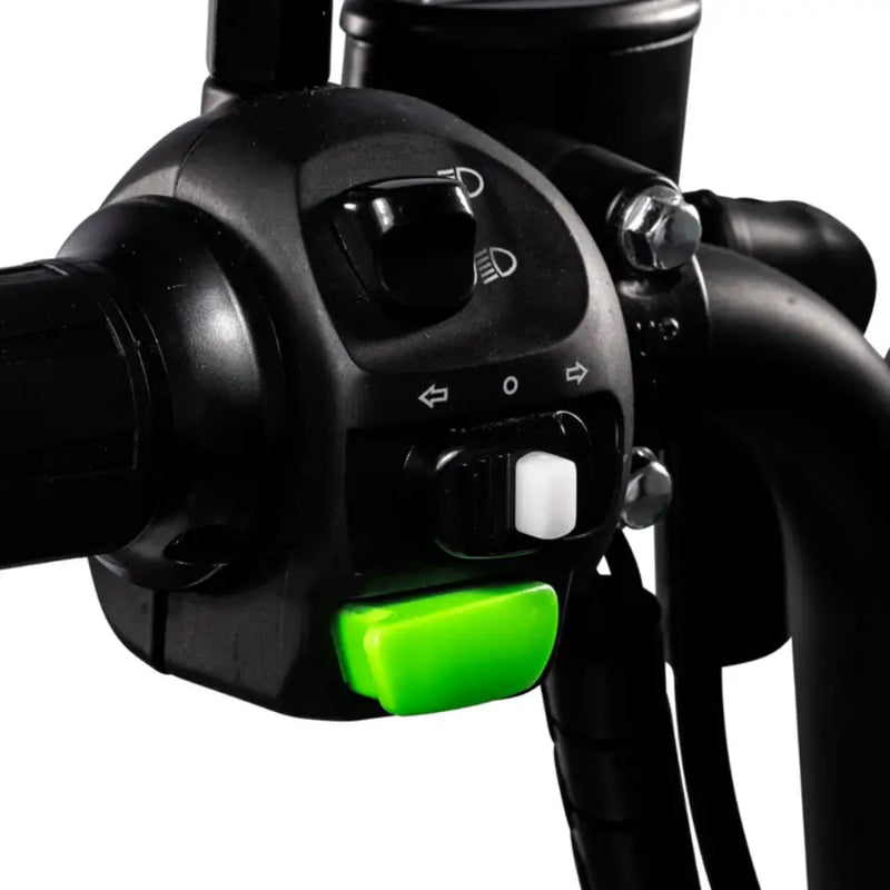 Handlebar control switch on the Eskuta SX-250 Series 4 electric bike for lights and riding controls.