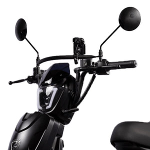 Eskuta SX-250 tech bar across the handlebars with mirrors and a phone holder, holder sold separately