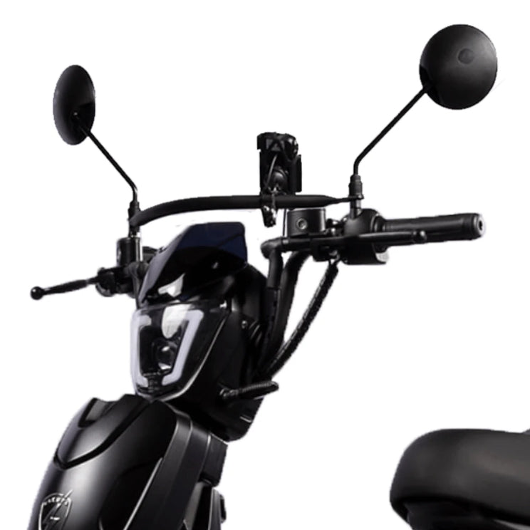 Eskuta SX-250 tech bar across the handlebars with mirrors and a phone holder, holder sold separately