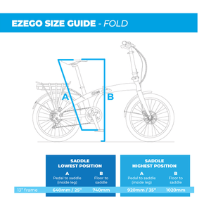 EZEGO Fold Electric Folding Bike 250W - Matt Metallic Teal