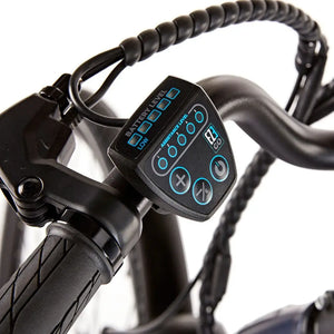 LED handlebar display controller showing battery level and assist modes on the EZEGO Step NX.