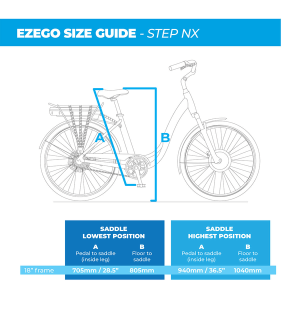 EZEGO Step NX Electric Bike 700c 250W - Matt Metallic Blue
