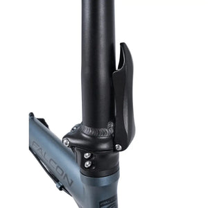 Close-up of the Falcon Compact electric folding bike’s frame hinge and locking mechanism.