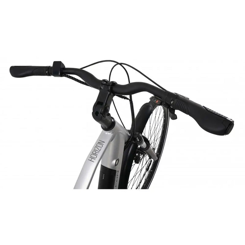 Falcon Horizon Crossbar electric hybrid bike handlebars with ergonomic grips and built-in digital display.