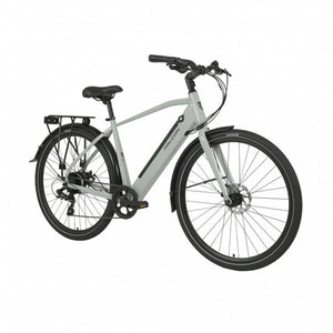 Falcon Liberty Crossbar angled side profile showing its black wheels, grey frame and black saddle