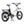 Rear view of white Humber Flex electric bike with rear rack and front basket rack.