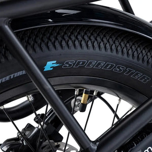Close up of the Humber Flex LT Speedster tyre and black rear mudguard for urban riding.