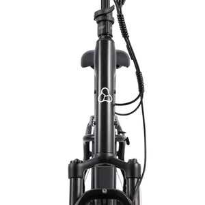 Hygge Herlev electric bike front frame and headtube close up with integrated cable routing