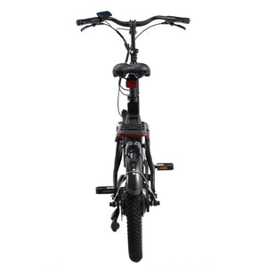Hygge Herlev folding electric bike rear view with integrated rack and commuter setup.