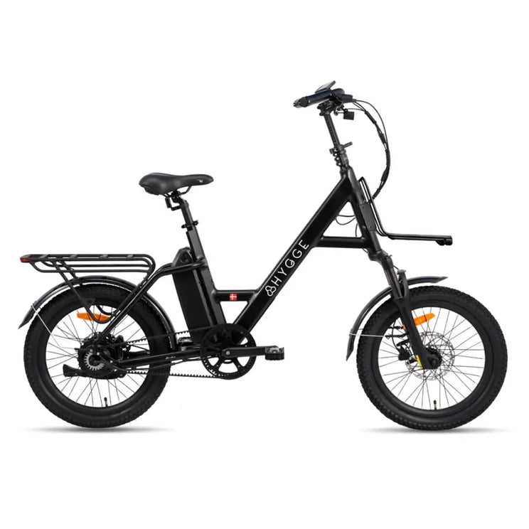 Hygge Herlev auto electric bike 250W step through frame side view designed for comfortable urban commuting.