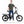 Hygge Herlev electric bike with rider showing recommended height range and full bike size comparison.