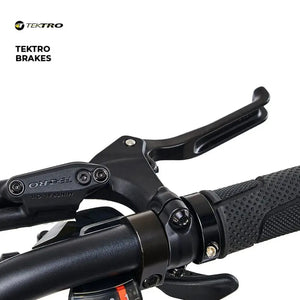 Handlebar grip and Tektro brake lever on the Hygge Sorø 2025 e-bike.