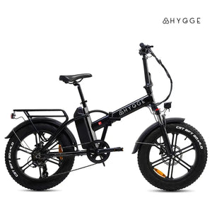 The Hygge Vester 2025 in black, showcasing its rugged design and front suspension for off-road riding.