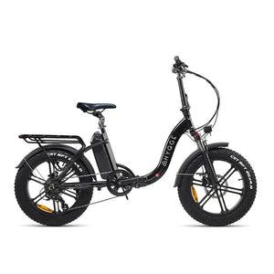 Hygge Vester step-through electric bike in black with low frame side profile.