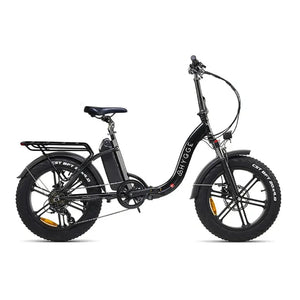 Hygge Vester step-through electric bike in black with low frame side profile.