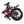 The red Hygge Virum e-bike in its fully folded state, demonstrating its compact dimensions for easy storage.