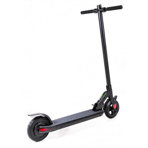 Rear angle view of the Li-Fe 350 Plus electric scooter 350W in black showing deck, rear wheel and brake light.