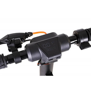 Close-up of the Li-Fe 350HC Electric Scooter 350W digital display and handlebar controls.