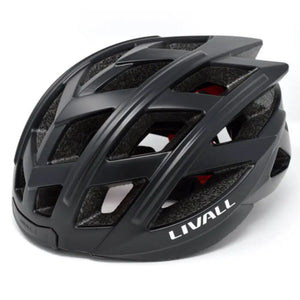 Angled side view of the Livall BH60SE smart cycling helmet showcasing its aerodynamic design and multiple ventilation openings.