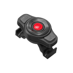 Wireless handlebar remote control for the Livall EVO21 smart cycling helmet, used to operate LED lights and communication features.