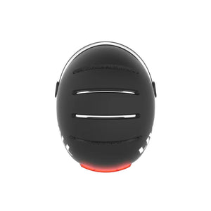 Top view of the Livall L23 helmet showing multiple ventilation slits and rear light.