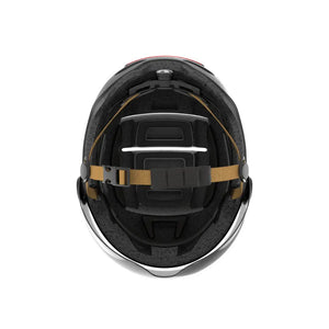 Interior view of the Livall L23 helmet showing the cushioned lining and adjustable strap system.