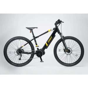 Profile view of the matte black Mark2 Scrambler C electric bike, showing the geometry of the 6061 aluminum frame and battery placement.