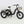 Side view of the black Revom fat tyre electric trike featuring front and rear cargo baskets, a low-step frame, and rugged tyres for versatile electric transport.