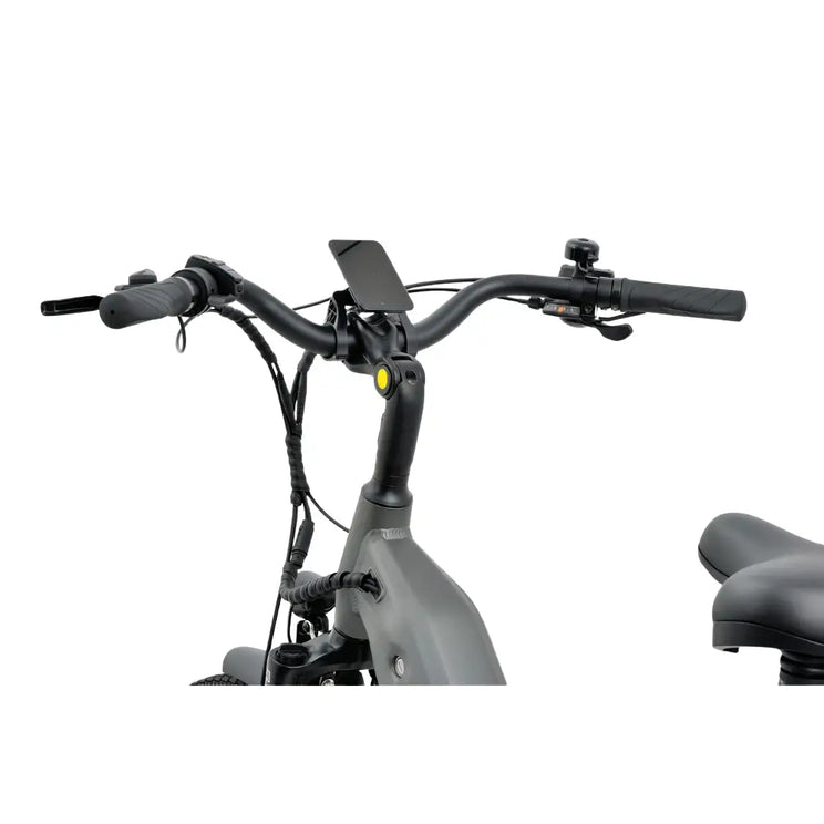 Revom U1 all-terrain e-bike handlebars and display in dark grey model.