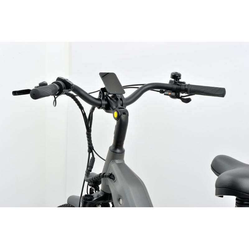 Revom U1 all-terrain e-bike handlebars and display in dark grey model.