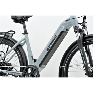 Revom U1 all-terrain e-bike showing integrated battery and frame details.