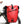 Waterproof rear rack pannier in red mounted on a bicycle.