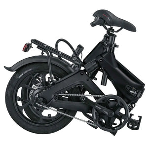 Folded Riley RB1 Single Speed Folding Electric Bike 250W showing compact design for easy storage and transport.