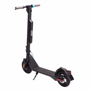 Rear angled view of the Riley RS2 V2 Electric Folding Scooter 350W showcasing the rear light and disc brake system.