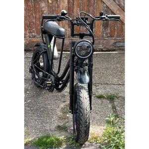 Rocket ST step-through electric fat tyre bike front angle view