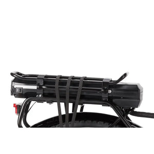 Close-up of the rear-mounted battery and carrier rack on the Wisper 705 24" Step Through Electric Bike 250W.