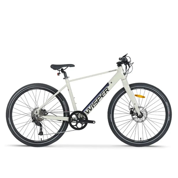 Side view of Wisper Tailwind City Crossbar E-Bike 250W in white
