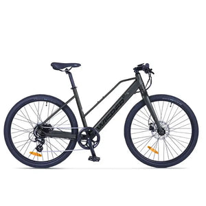 Side view of Wisper Tailwind City Crossbar Low Step E-Bike 250W in black
