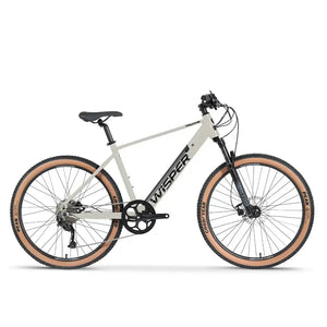 Side view of Wisper Tailwind Trail Crossbar in stone finish electric bike with 250W motor